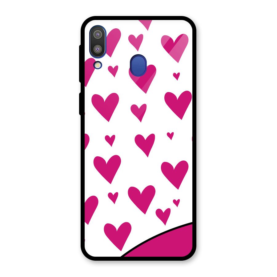 Romantic Couples with Hearts Glass Back Case for Galaxy M20