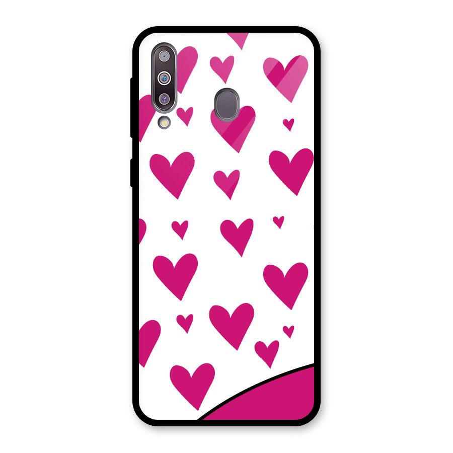 Romantic Couples with Hearts Glass Back Case for Galaxy M30