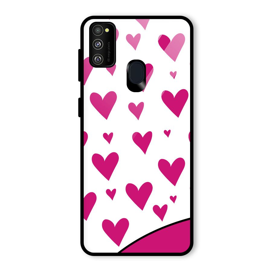 Romantic Couples with Hearts Glass Back Case for Galaxy M30s