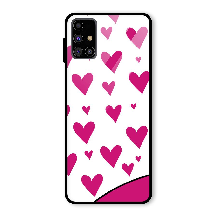 Romantic Couples with Hearts Glass Back Case for Galaxy M31s