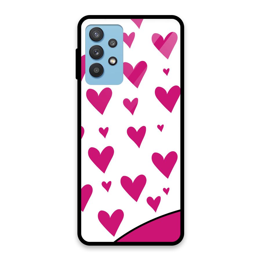 Romantic Couples with Hearts Glass Back Case for Galaxy M32 5G