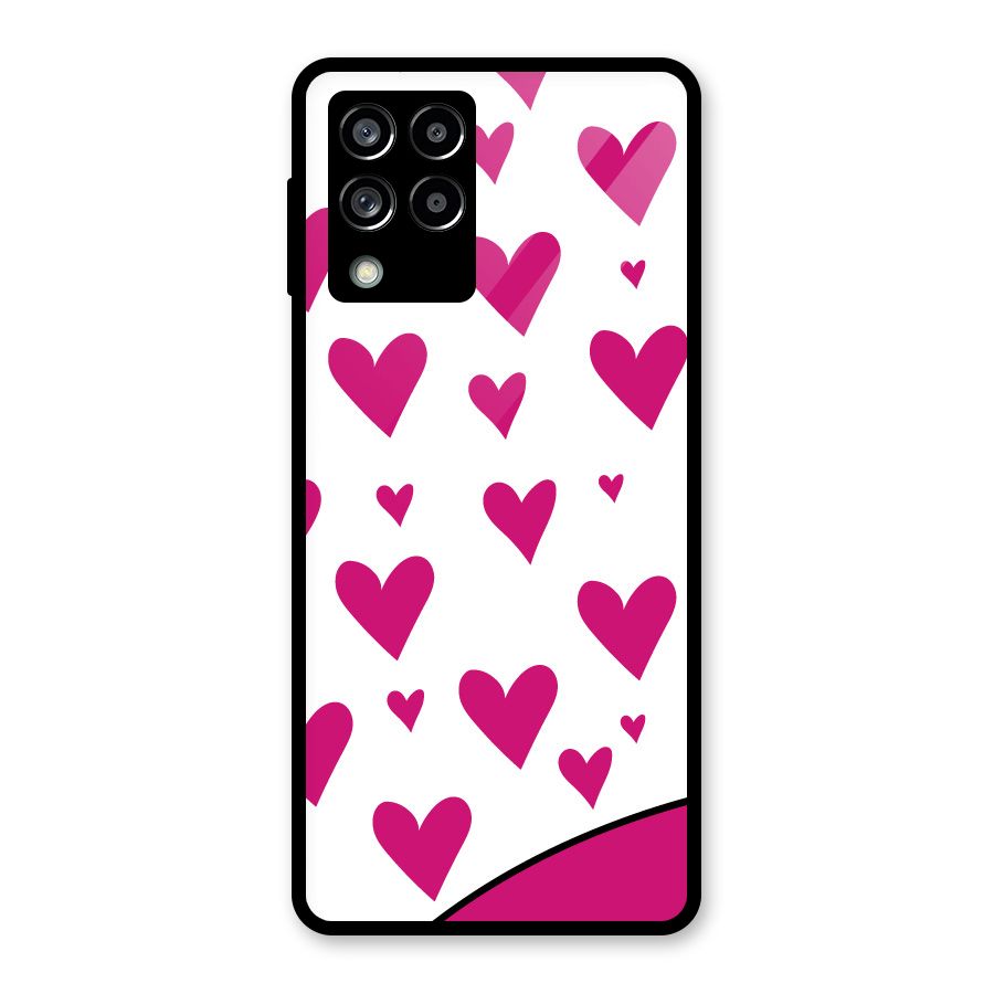 Romantic Couples with Hearts Glass Back Case for Galaxy M53 5G