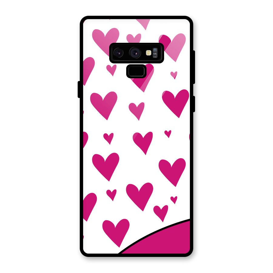 Romantic Couples with Hearts Glass Back Case for Galaxy Note 9