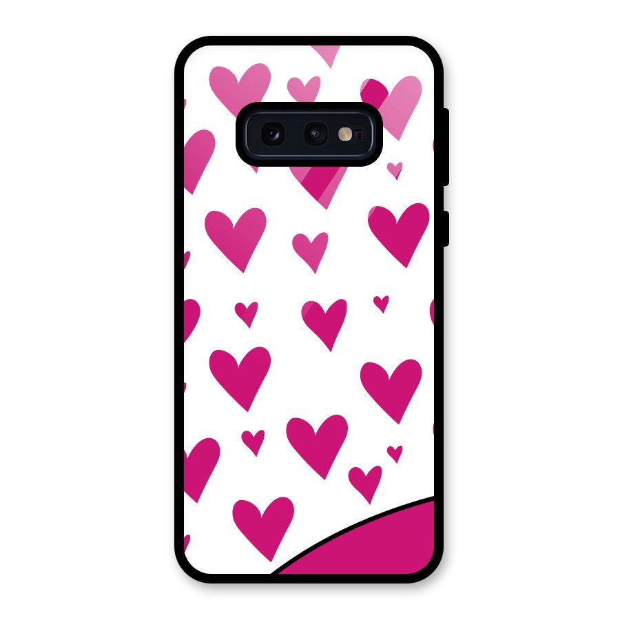 Romantic Couples with Hearts Glass Back Case for Galaxy S10e