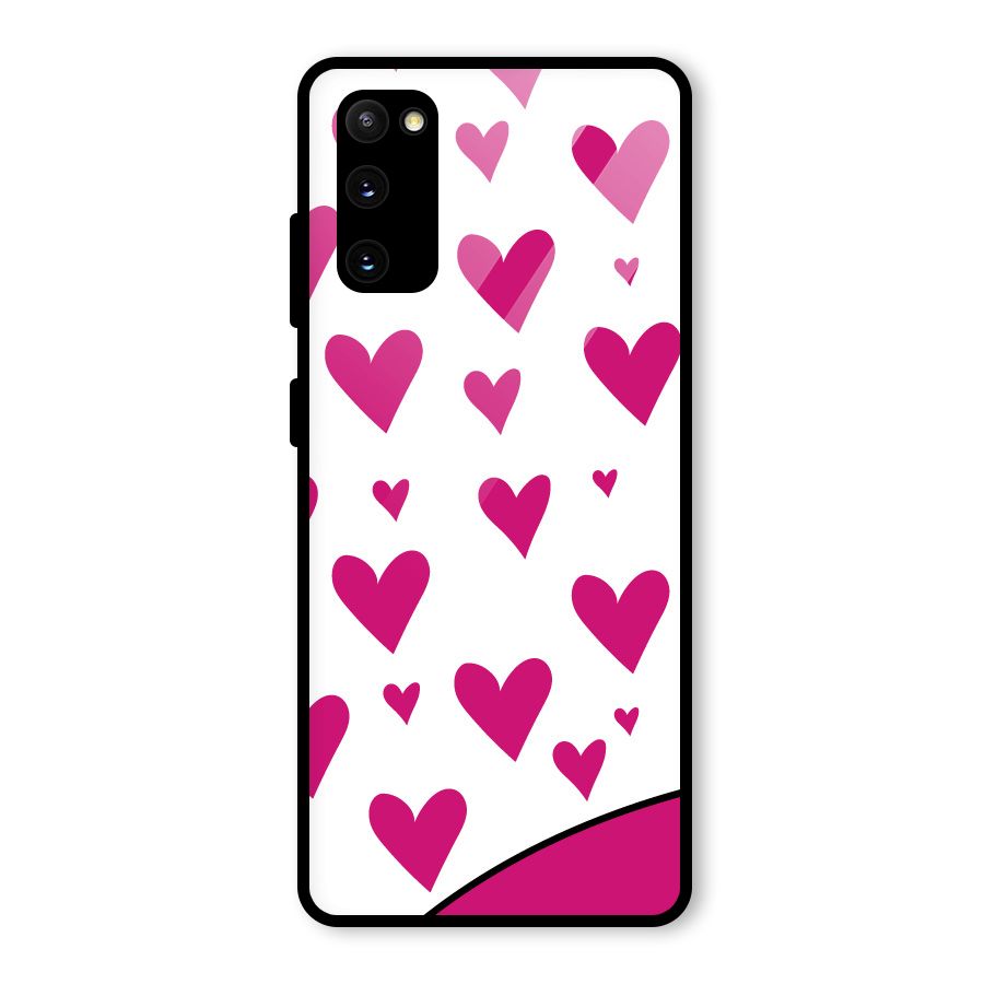 Romantic Couples with Hearts Glass Back Case for Galaxy S20 FE 5G