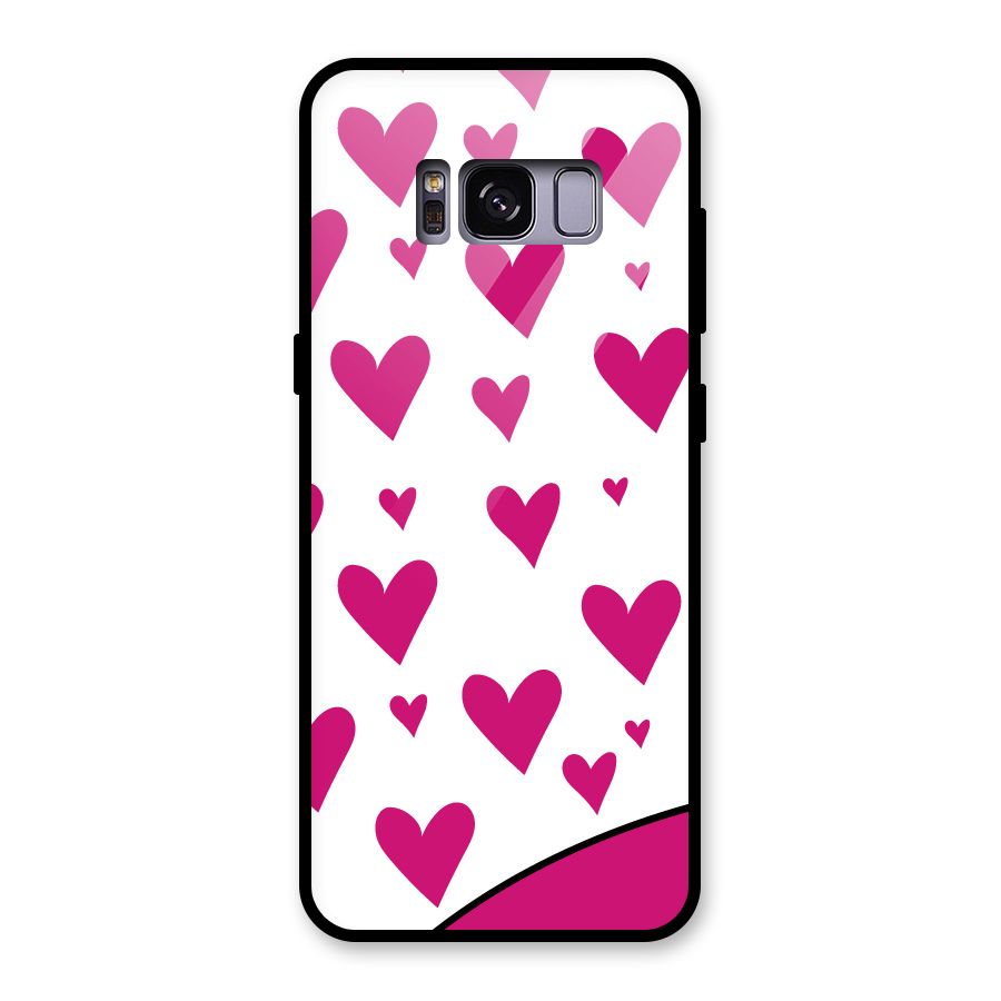 Romantic Couples with Hearts Glass Back Case for Galaxy S8