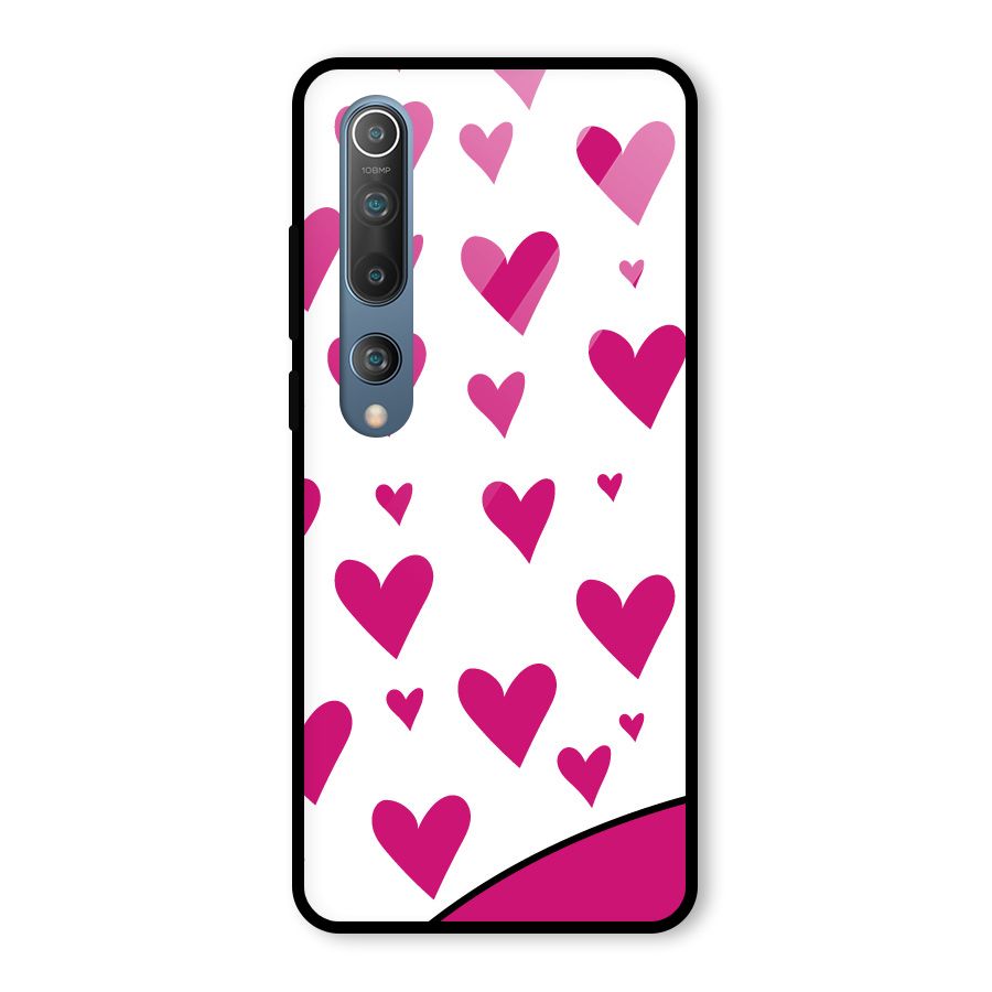 Romantic Couples with Hearts Glass Back Case for Mi 10