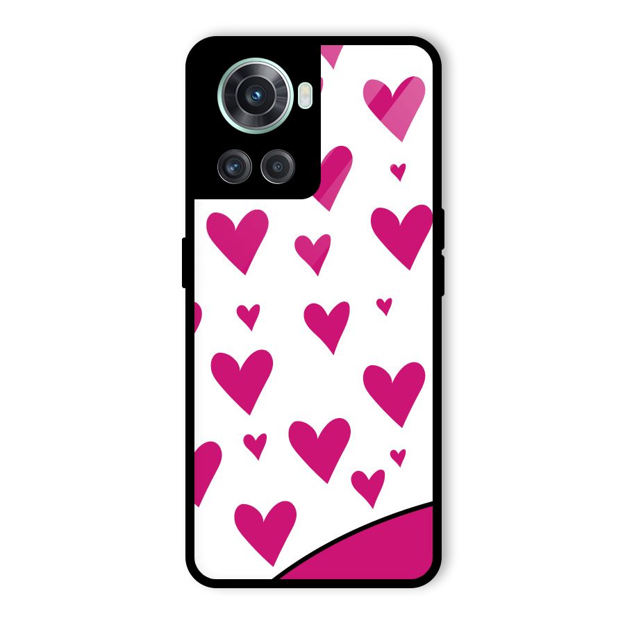 Romantic Couples with Hearts Glass Back Case for OnePlus 10R