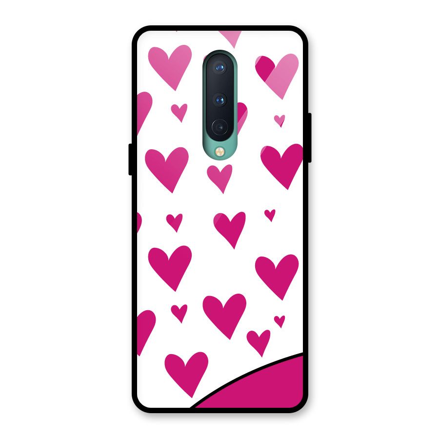 Romantic Couples with Hearts Glass Back Case for OnePlus 8