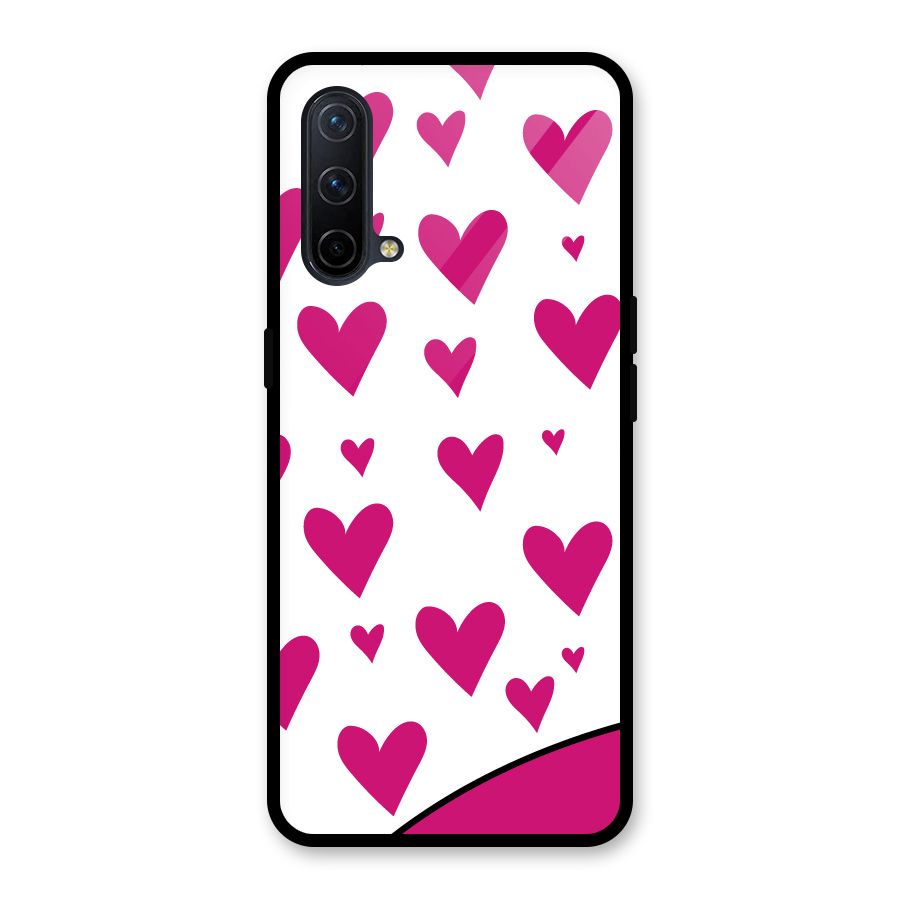 Romantic Couples with Hearts Glass Back Case for OnePlus Nord CE 5G