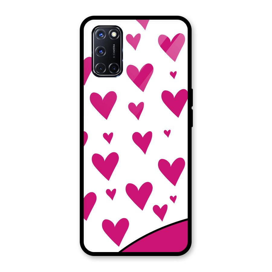 Romantic Couples with Hearts Glass Back Case for Oppo A52