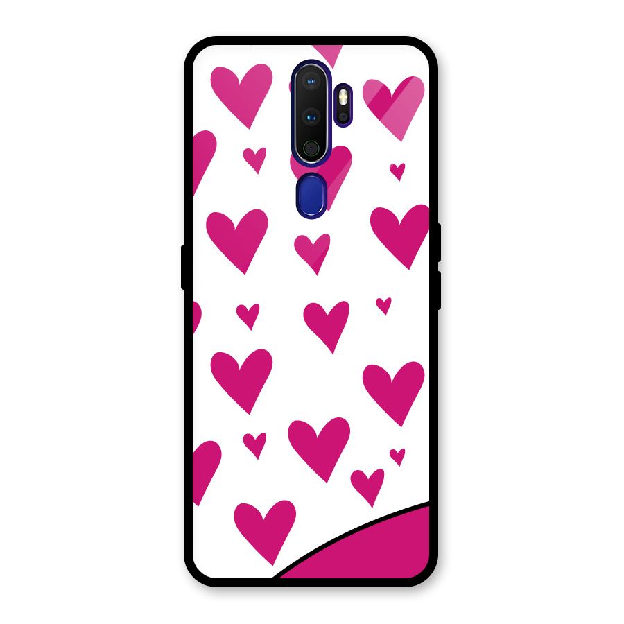 Romantic Couples with Hearts Glass Back Case for Oppo A9 (2020)
