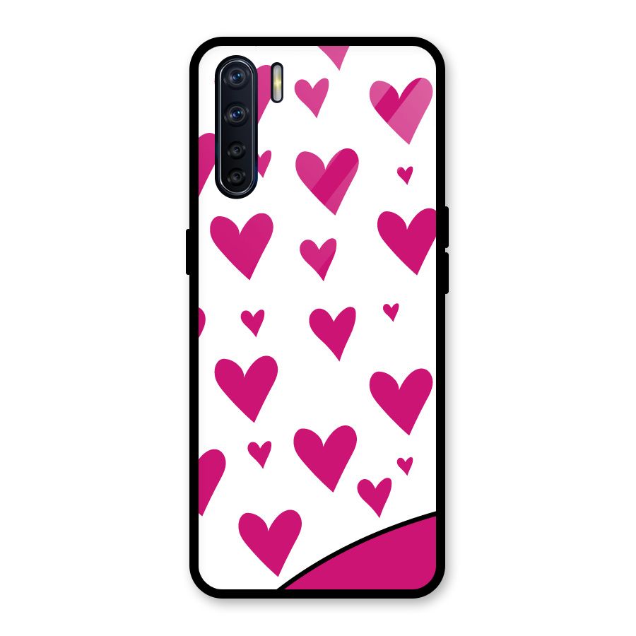 Romantic Couples with Hearts Glass Back Case for Oppo F15