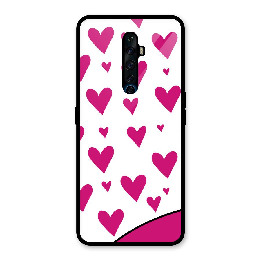 Romantic Couples with Hearts Glass Back Case for Oppo Reno2 Z