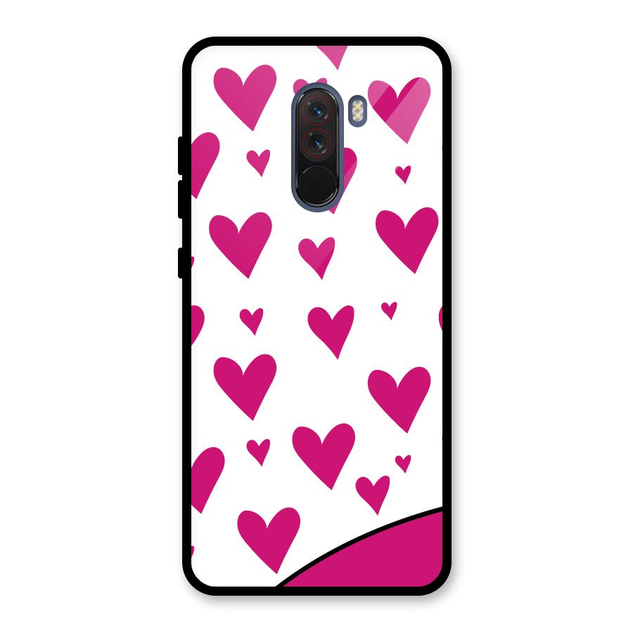 Romantic Couples with Hearts Glass Back Case for Poco F1