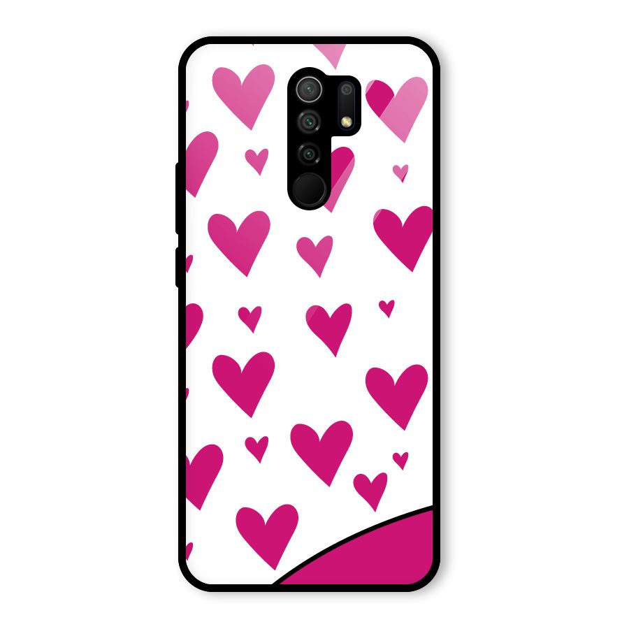 Romantic Couples with Hearts Glass Back Case for Poco M2
