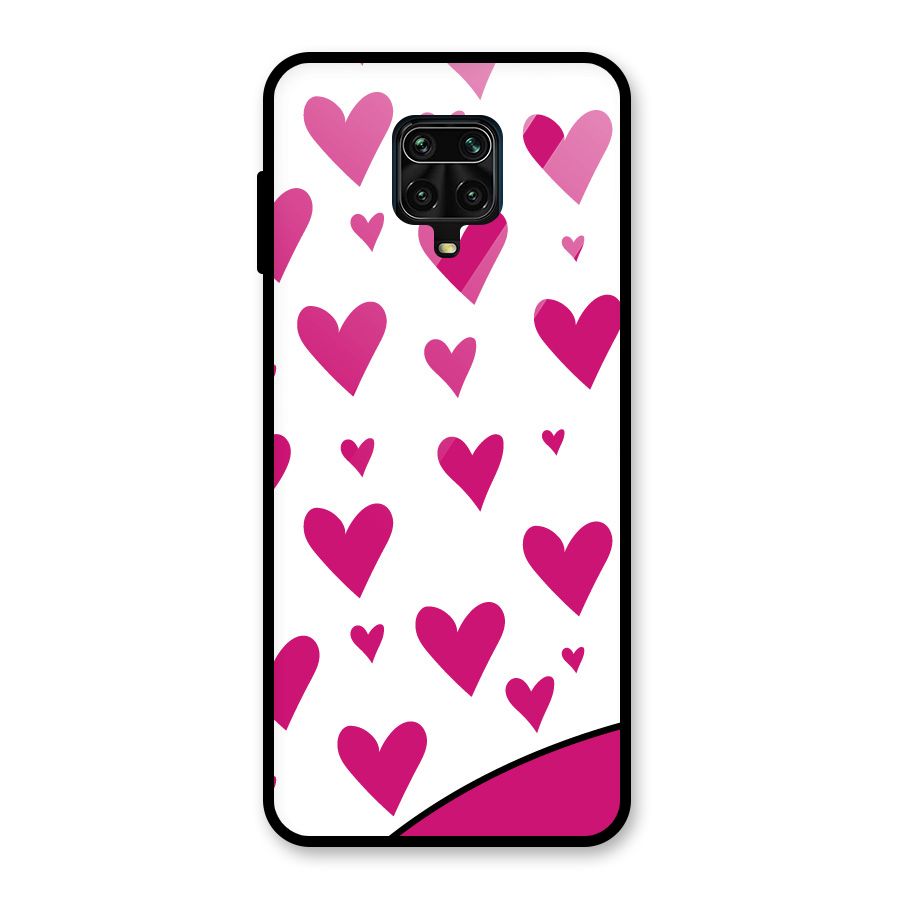 Romantic Couples with Hearts Glass Back Case for Poco M2 Pro