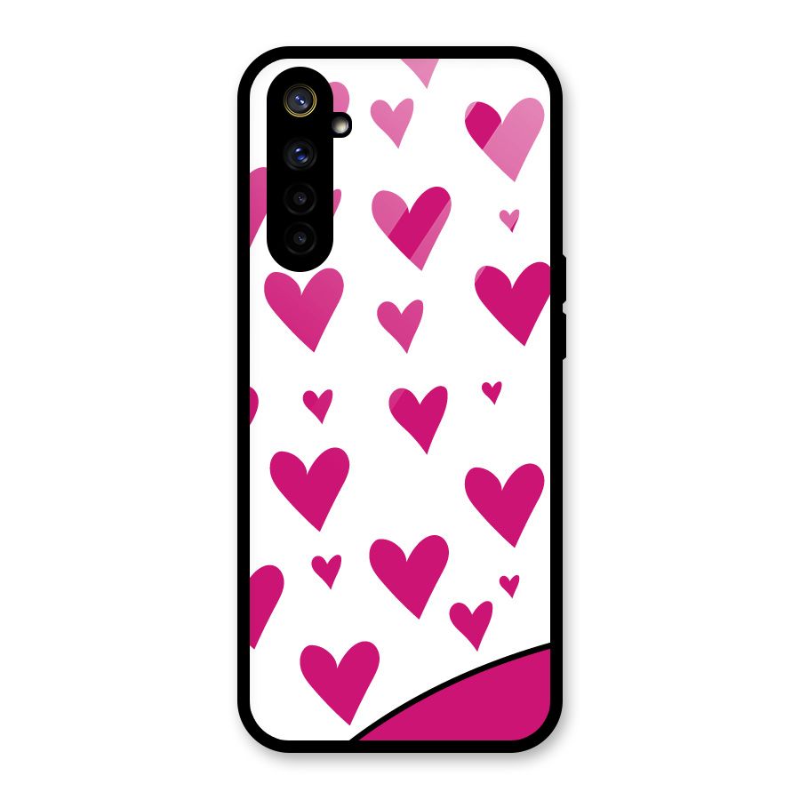 Romantic Couples with Hearts Glass Back Case for Realme 6