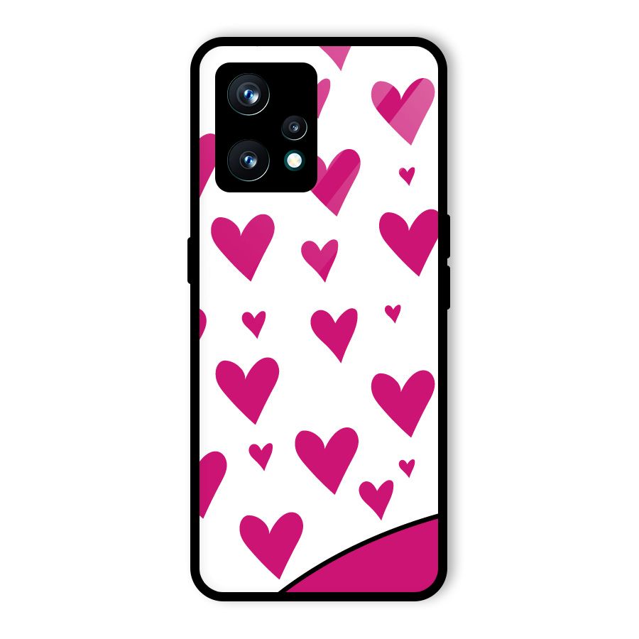 Romantic Couples with Hearts Glass Back Case for Realme 9 Pro Plus 5G