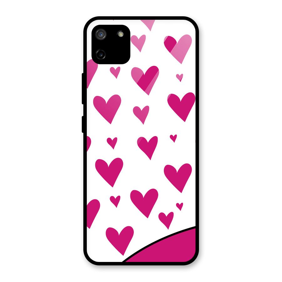 Romantic Couples with Hearts Glass Back Case for Realme C11