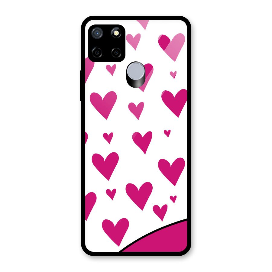 Romantic Couples with Hearts Glass Back Case for Realme C15