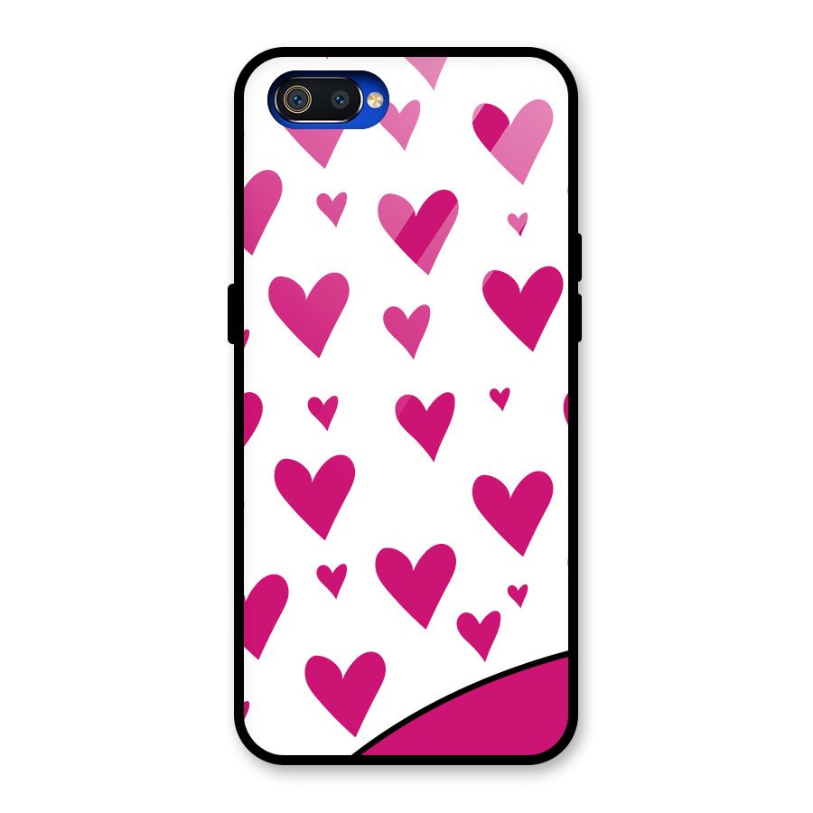 Romantic Couples with Hearts Glass Back Case for Realme C2