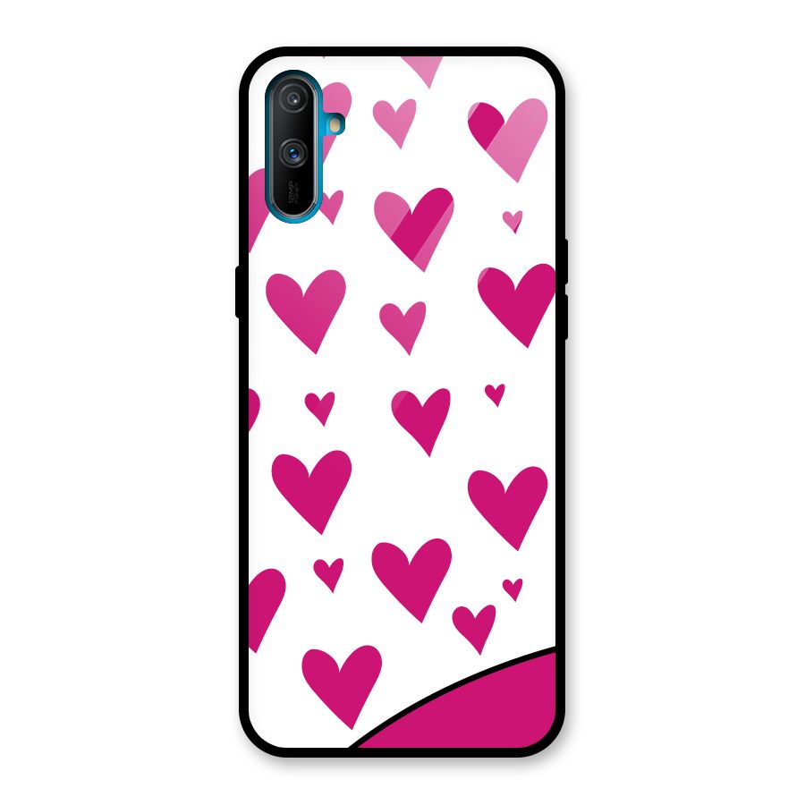Romantic Couples with Hearts Glass Back Case for Realme C3