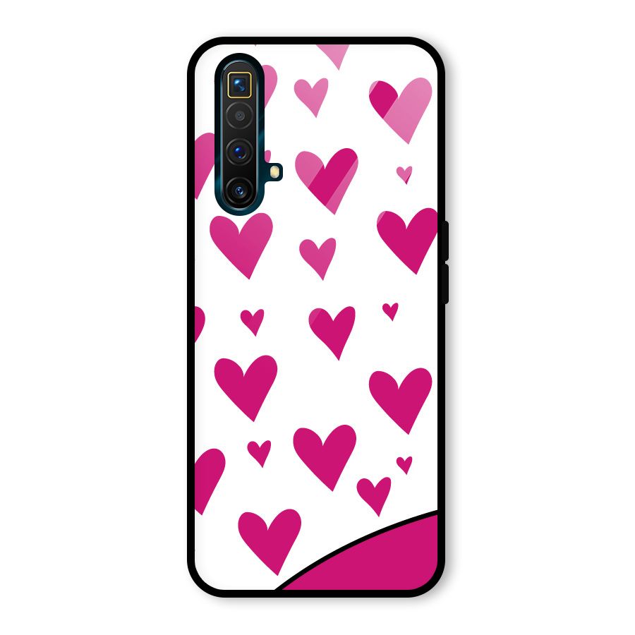 Romantic Couples with Hearts Glass Back Case for Realme X3 SuperZoom