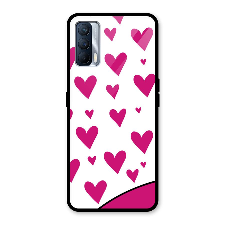 Romantic Couples with Hearts Glass Back Case for Realme X7