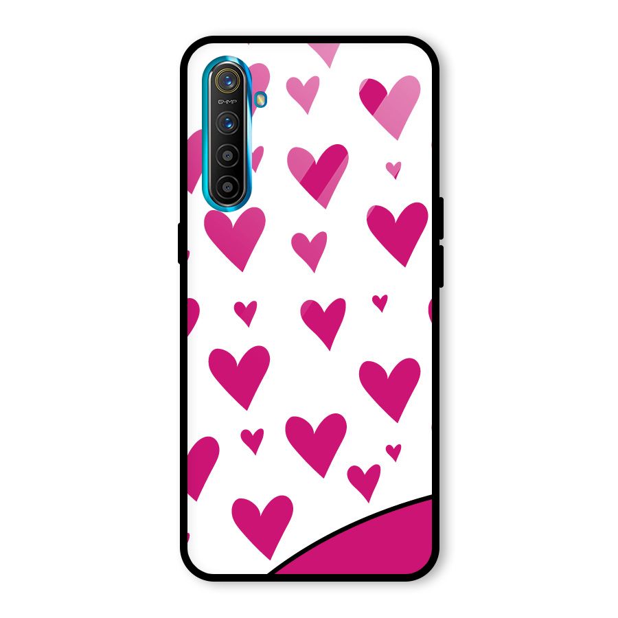 Romantic Couples with Hearts Glass Back Case for Realme XT