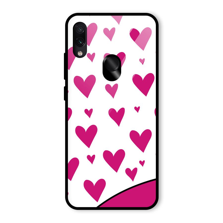 Romantic Couples with Hearts Glass Back Case for Redmi Note 7