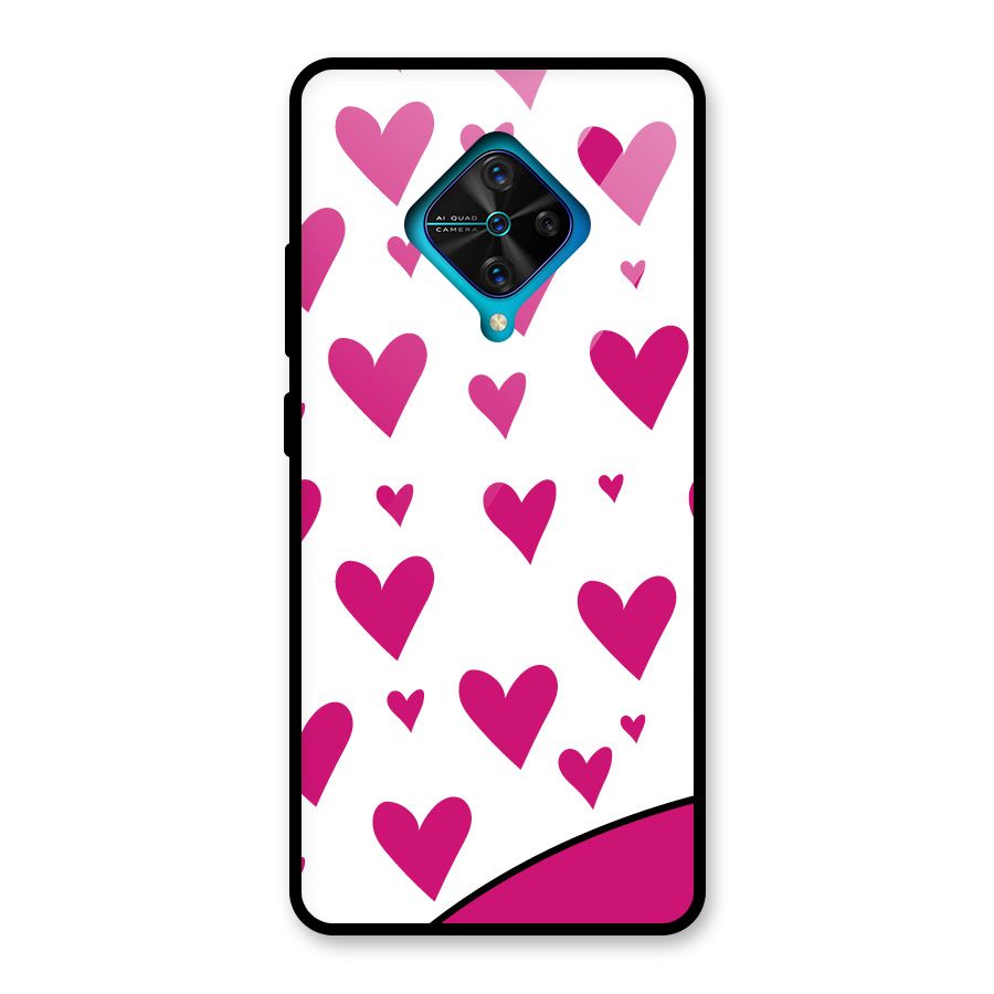 Romantic Couples with Hearts Glass Back Case for Vivo S1 Pro