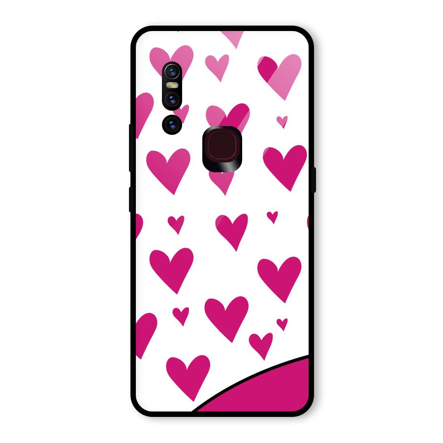 Romantic Couples with Hearts Glass Back Case for Vivo V15