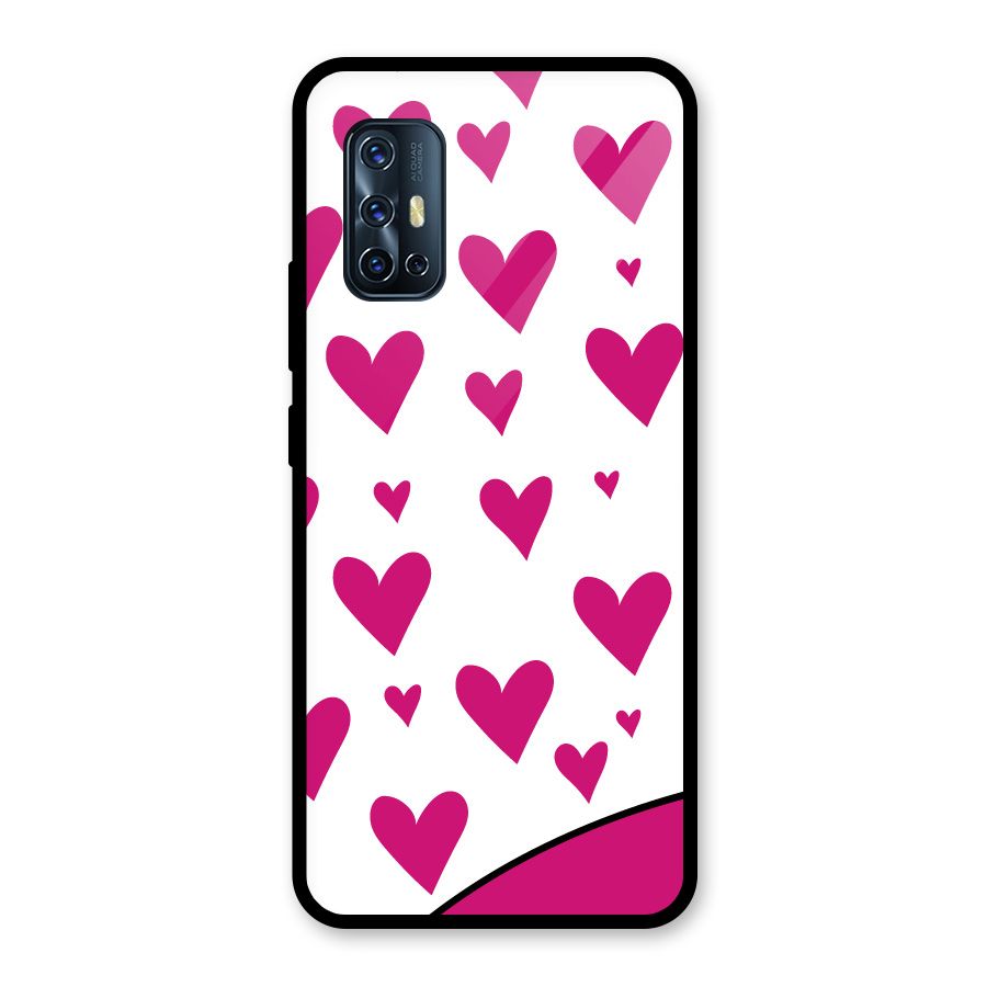 Romantic Couples with Hearts Glass Back Case for Vivo V17