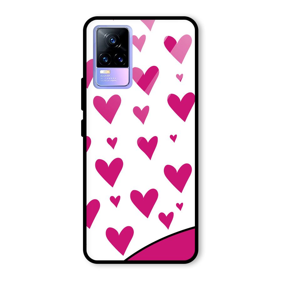Romantic Couples with Hearts Glass Back Case for Vivo Y73