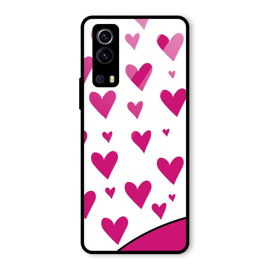 Romantic Couples with Hearts Glass Back Case for Vivo iQOO Z3