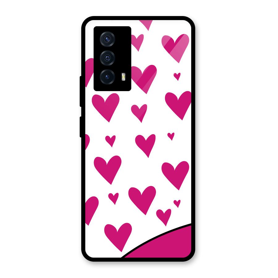 Romantic Couples with Hearts Glass Back Case for Vivo iQOO Z5