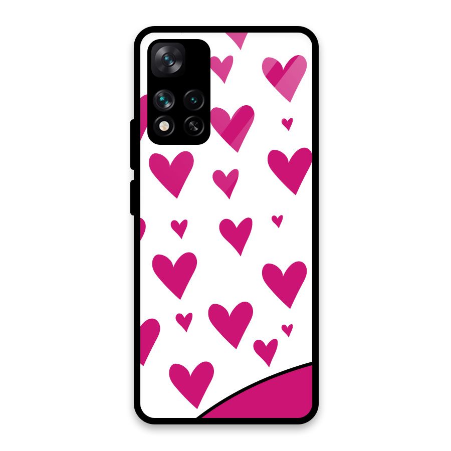 Romantic Couples with Hearts Glass Back Case for Xiaomi 11i HyperCharge 5G
