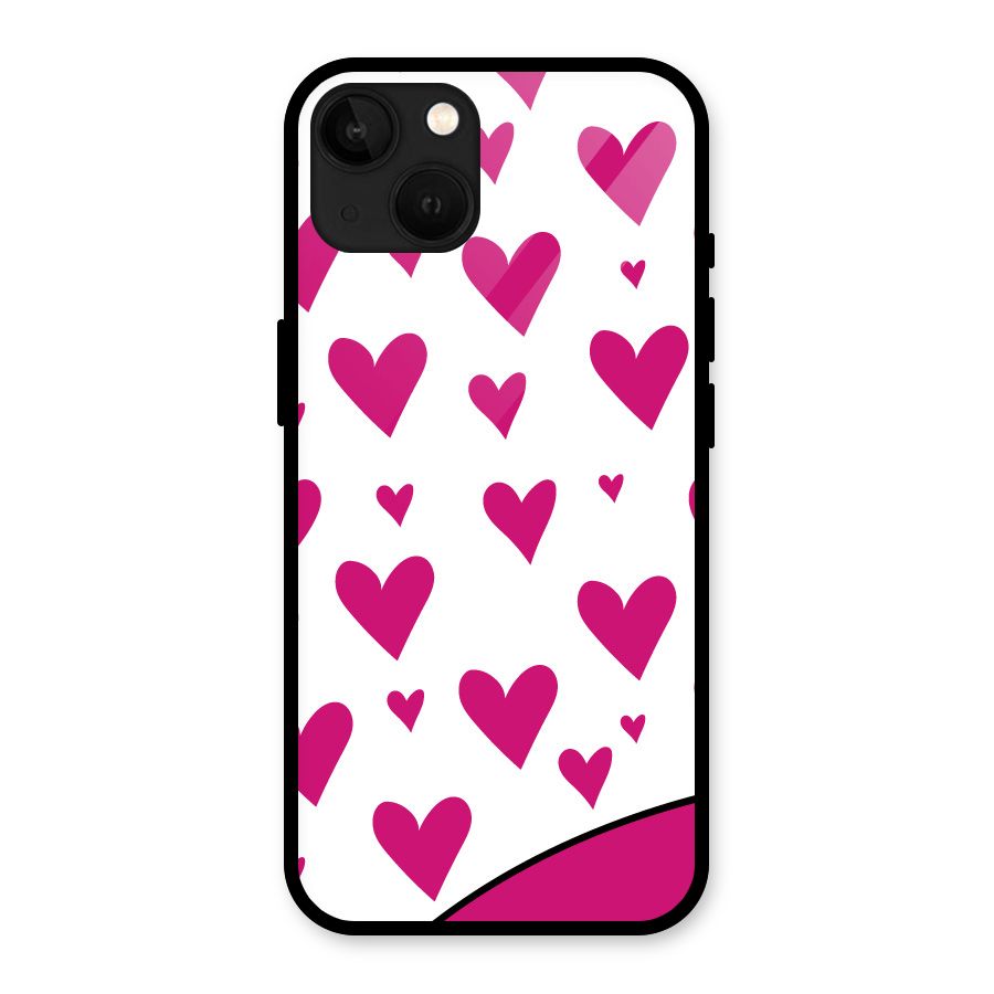Romantic Couples with Hearts Glass Back Case for iPhone 13