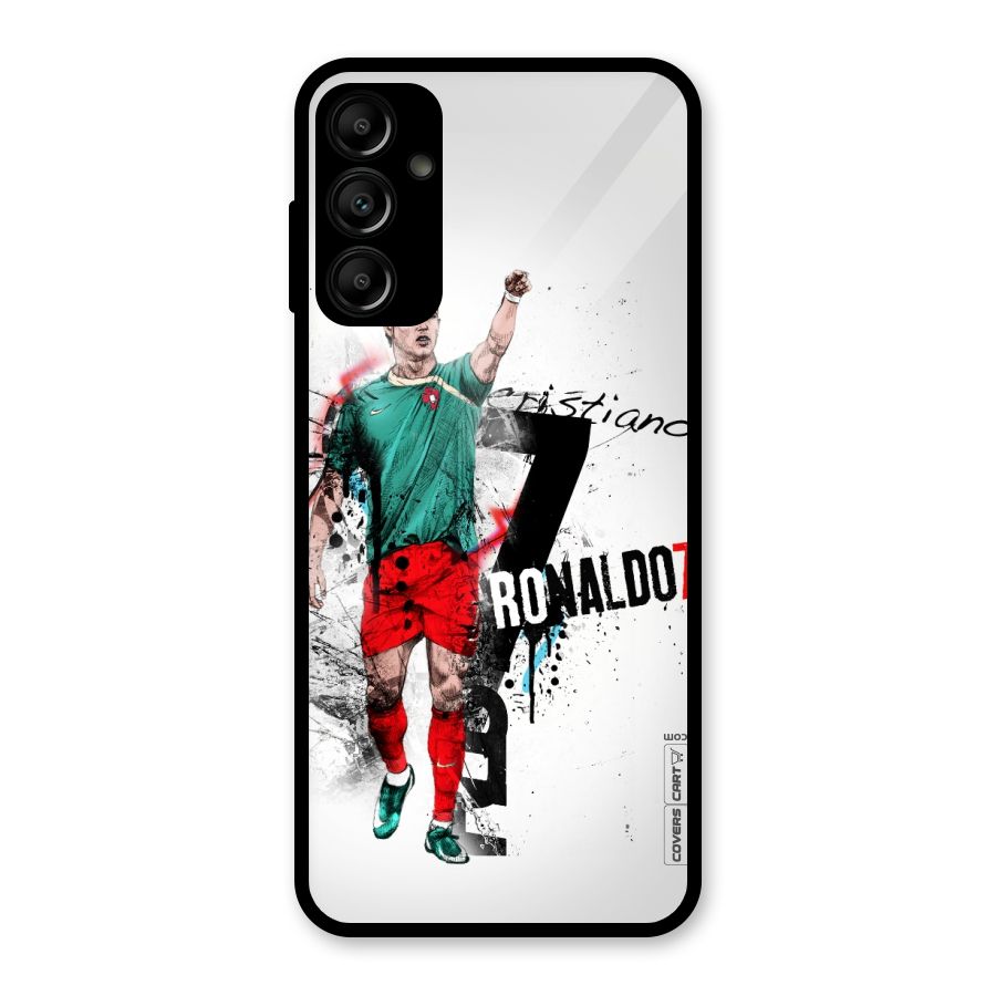 Ronaldo In Portugal Jersey Glass Back Case for Galaxy A14 5G