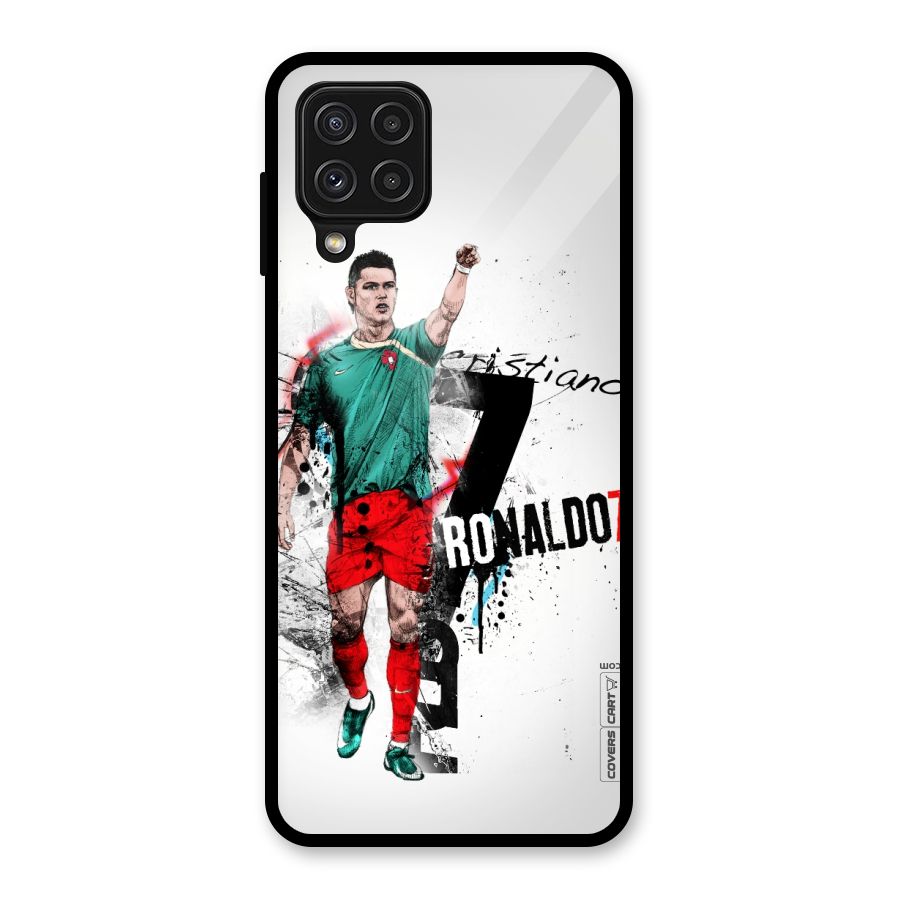 Ronaldo In Portugal Jersey Glass Back Case for Galaxy A22 4G