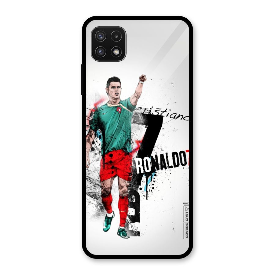 Ronaldo In Portugal Jersey Glass Back Case for Galaxy A22 5G