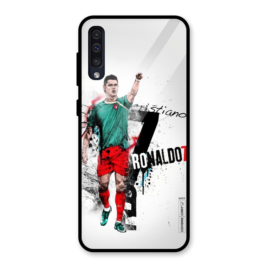 Ronaldo In Portugal Jersey Glass Back Case for Galaxy A50