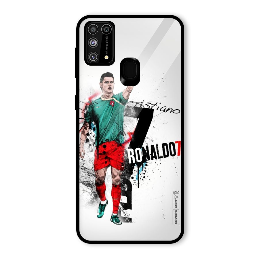 Ronaldo In Portugal Jersey Glass Back Case for Galaxy M31