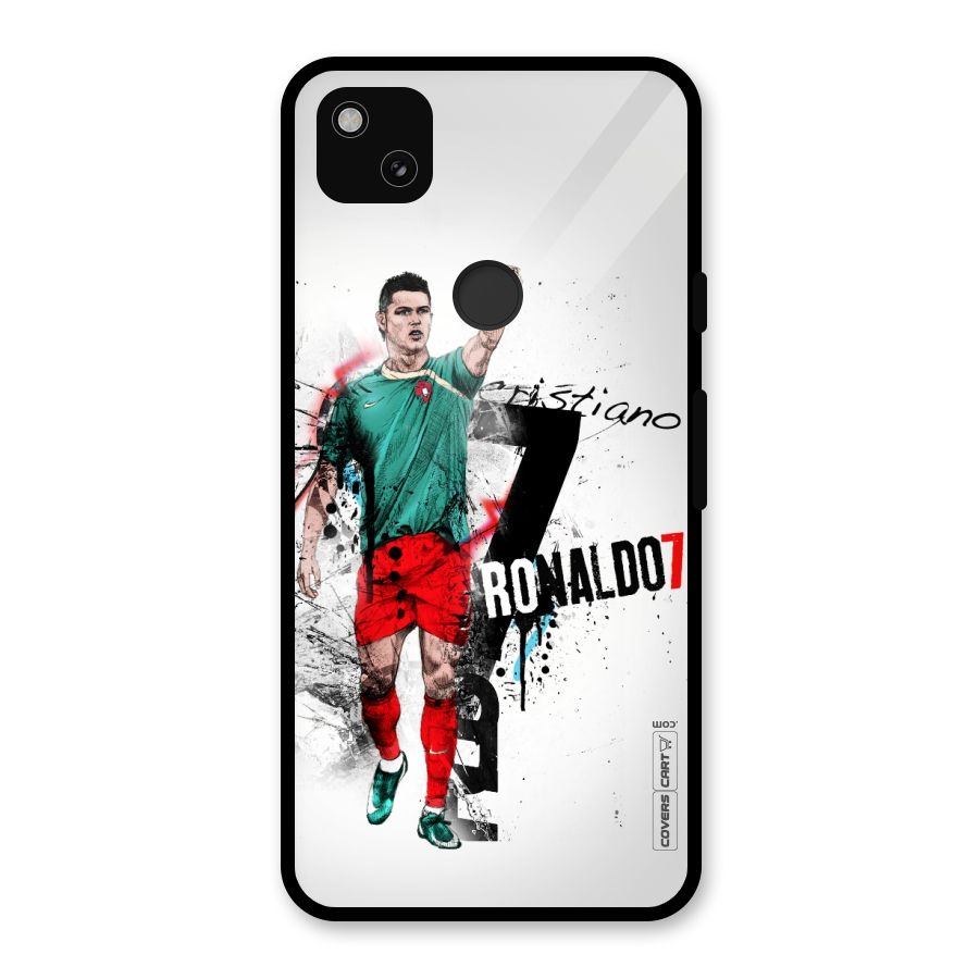 Ronaldo In Portugal Jersey Glass Back Case for Google Pixel 4a