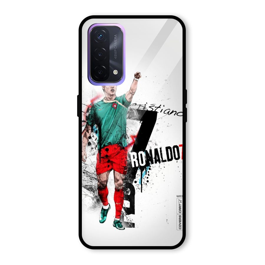 Ronaldo In Portugal Jersey Glass Back Case for Oppo A74 5G