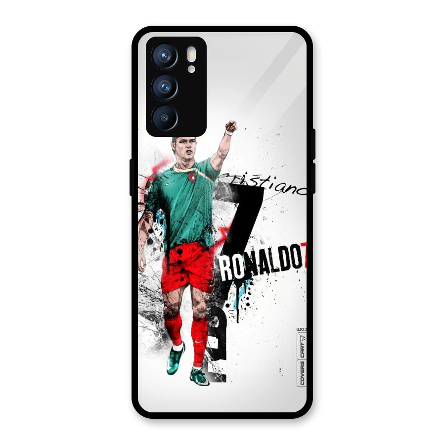 Ronaldo In Portugal Jersey Glass Back Case for Oppo Reno6 5G