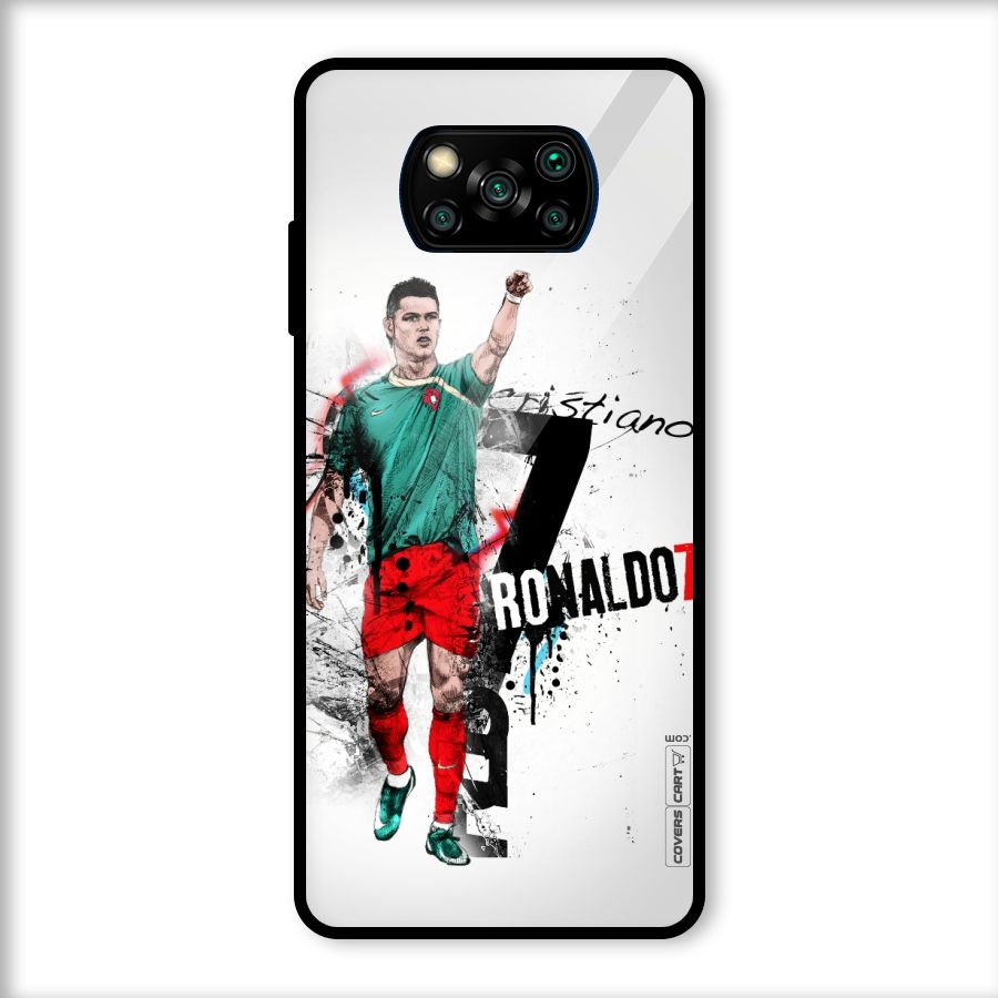 Ronaldo In Portugal Jersey Glass Back Case for Poco X3