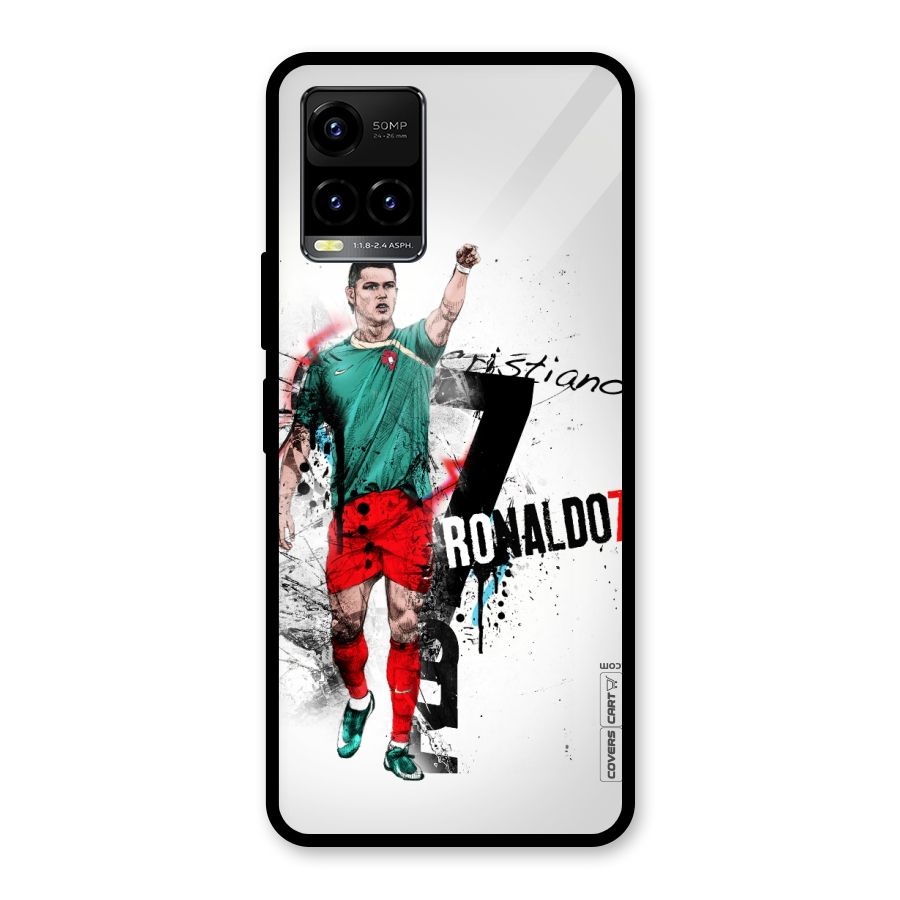 Ronaldo In Portugal Jersey Glass Back Case for Vivo Y21A