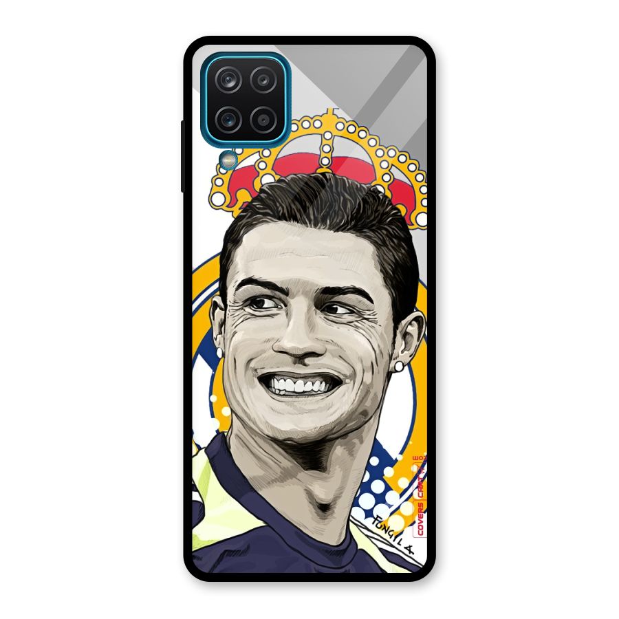 Ronaldo Madrid King Glass Back Case for Galaxy A12